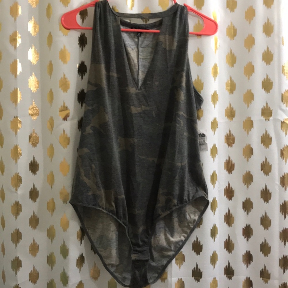 Army print bodysuit NWT